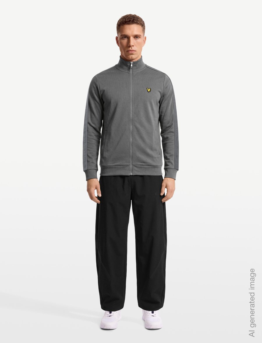 Lyle & Scott Sport - Jacquard Tape Track Top - sportjackor - mercury grey - 0