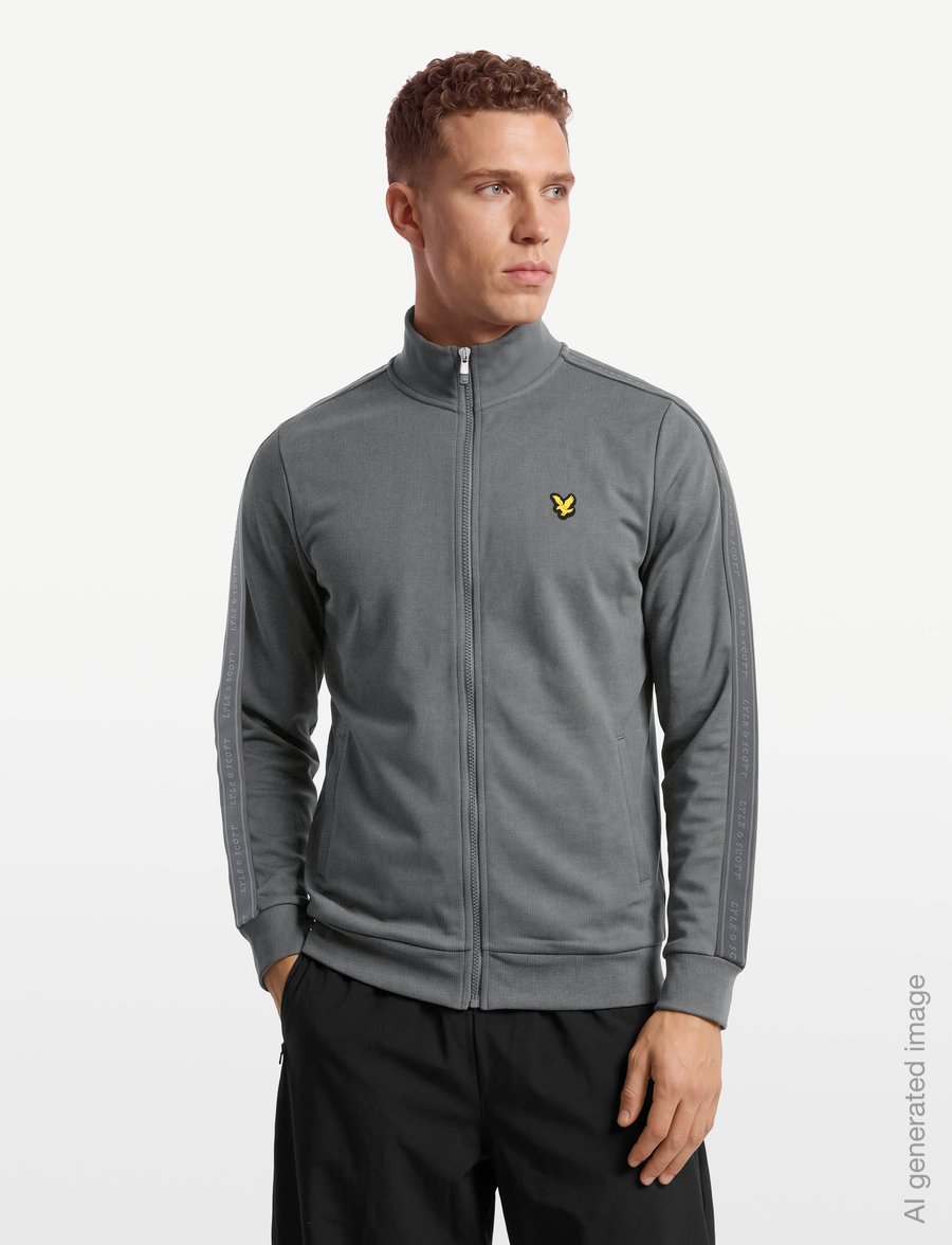 Lyle & Scott Sport - Jacquard Tape Track Top - sportjackor - mercury grey - 3