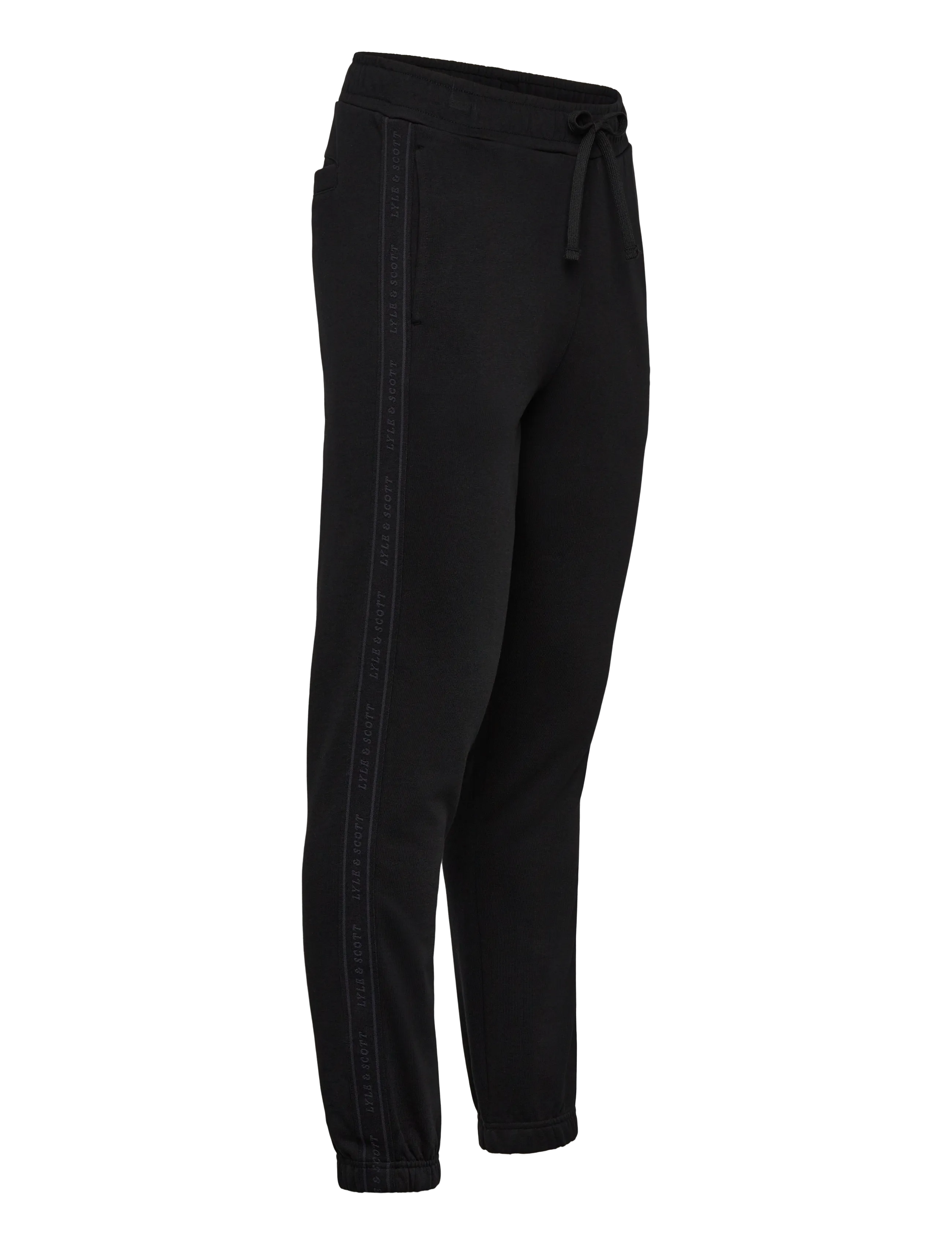 Lyle & Scott Sport - Jacquard Tape Joggers - bukser - jet black - 3