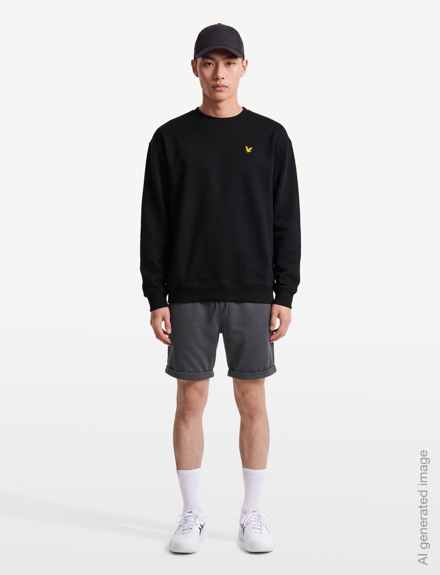 Lyle & Scott Sport - Oversized Sports Collegiate Crew Neck Sweatshirt - oberteile - jet black - 0