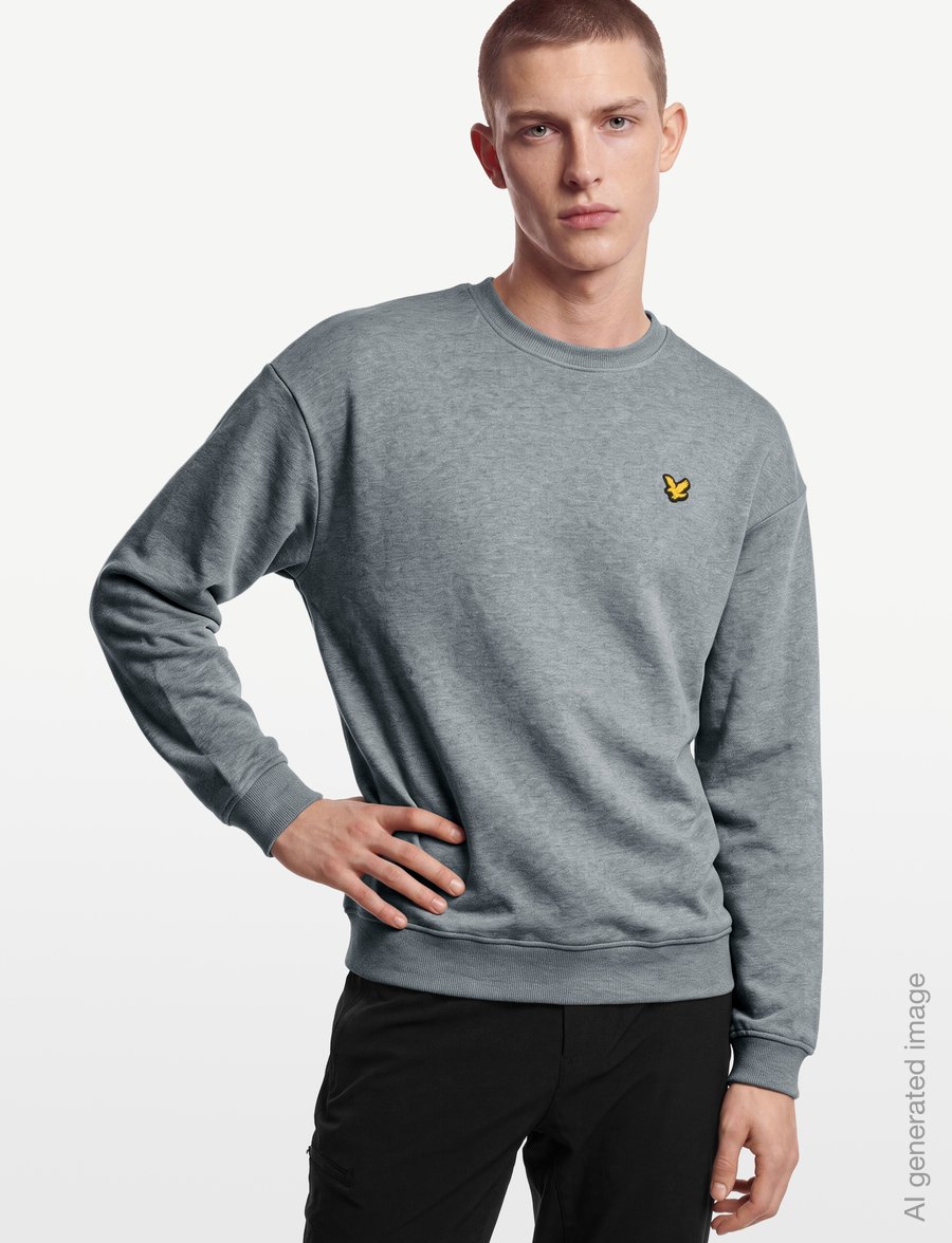Lyle & Scott Sport - Oversized Sports Collegiate Crew Neck Sweatshirt - oberteile - mid grey marl - 3