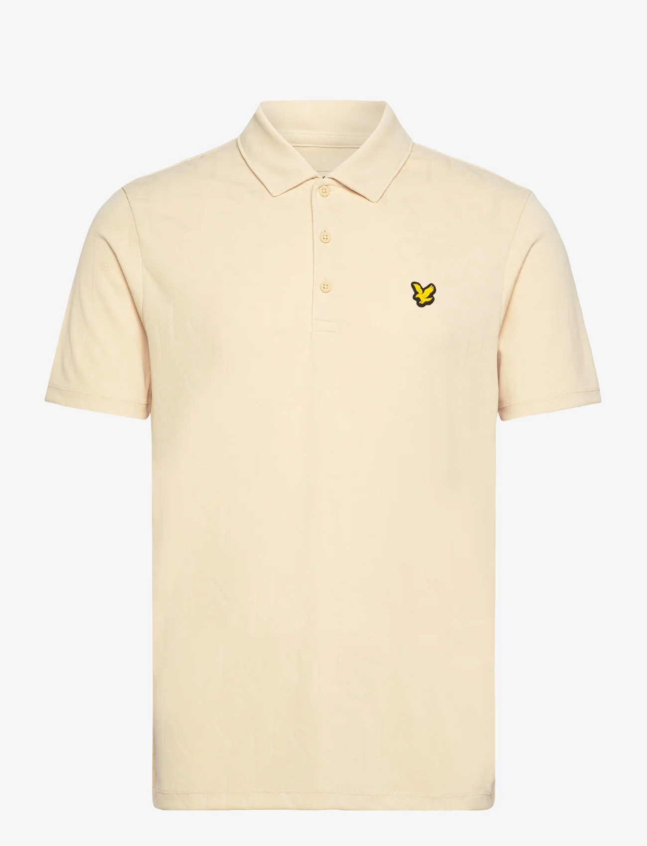 Lyle & Scott Sport - Monogram Jacquard Polo Shirt - kortermede - x183 sand dune - 0