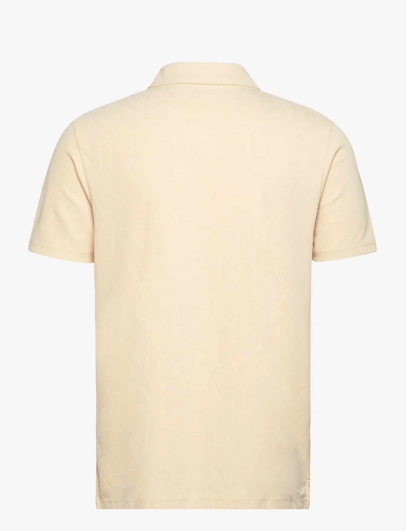 Lyle & Scott Sport - Monogram Jacquard Polo Shirt - kortermede - x183 sand dune - 1