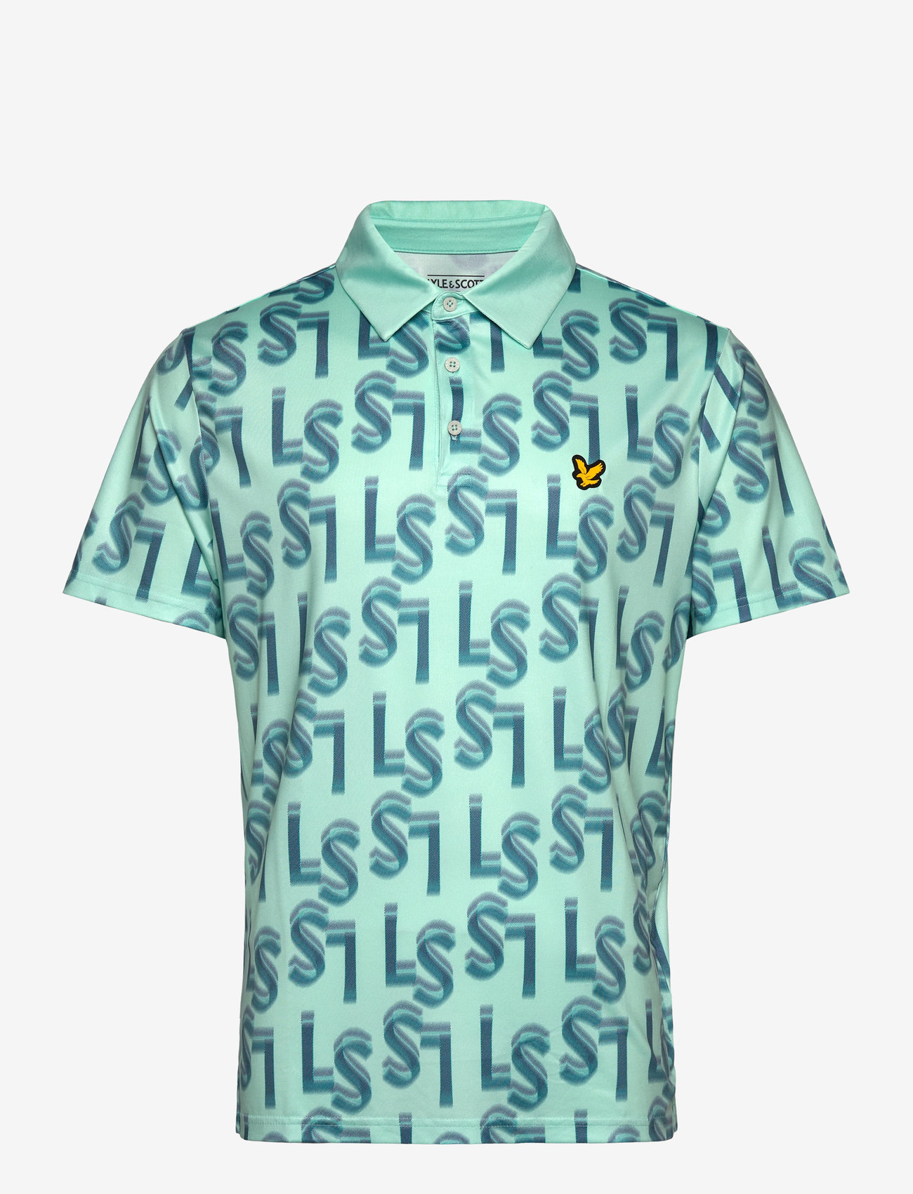 Lyle & Scott Sport - LS Monogram Printed Polo Shirt - poloshirts - x519 shoreline - 1