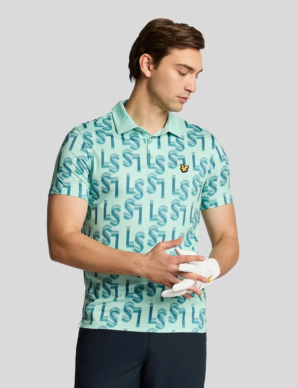 Lyle & Scott Sport - LS Monogram Printed Polo Shirt - poloshirts - x519 shoreline - 0