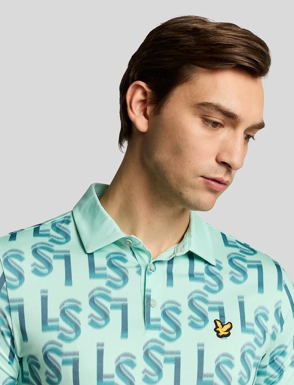 Lyle & Scott Sport - LS Monogram Printed Polo Shirt - poloshirts - x519 shoreline - 4