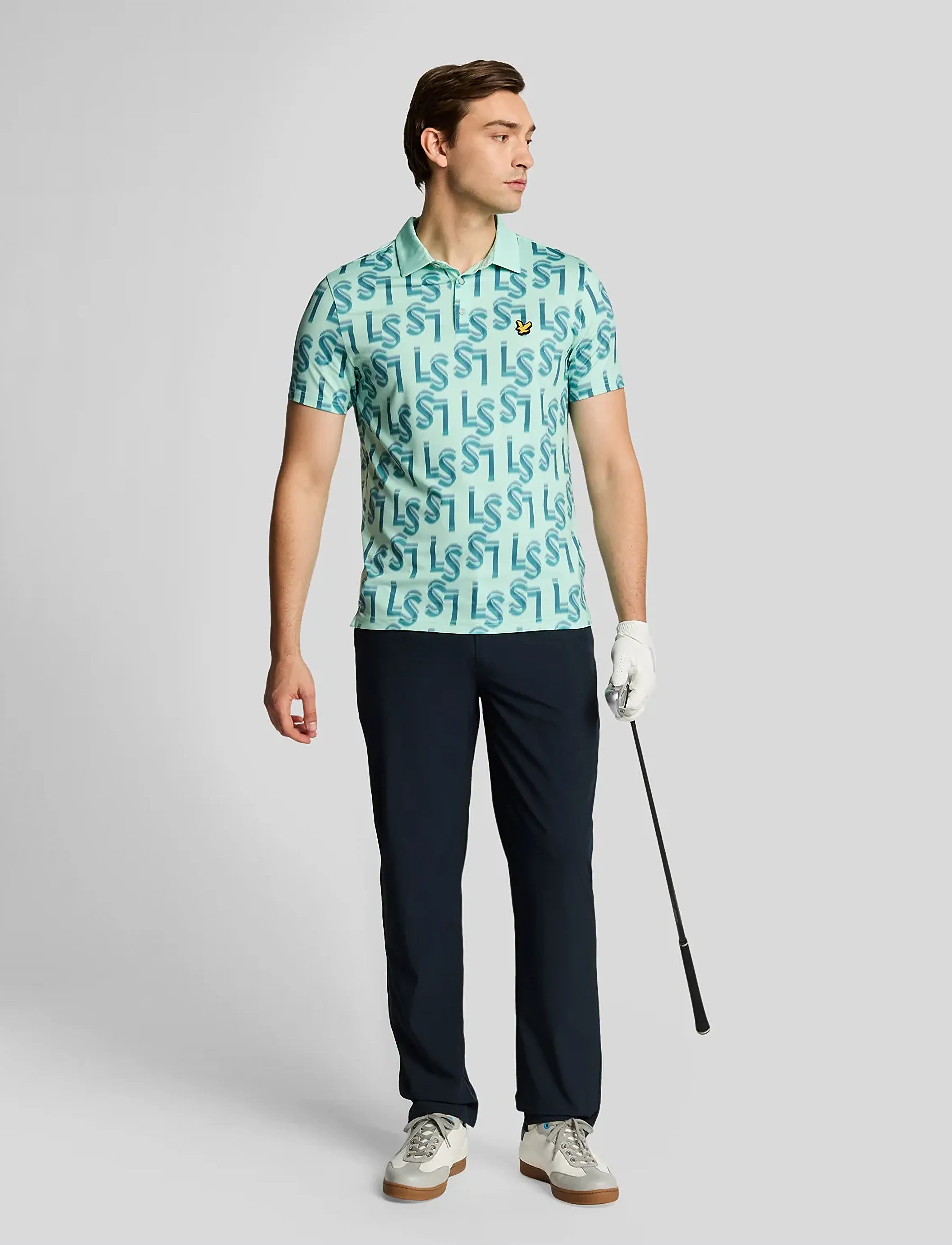 Lyle & Scott Sport - LS Monogram Printed Polo Shirt - pikéer - x519 shoreline - 5