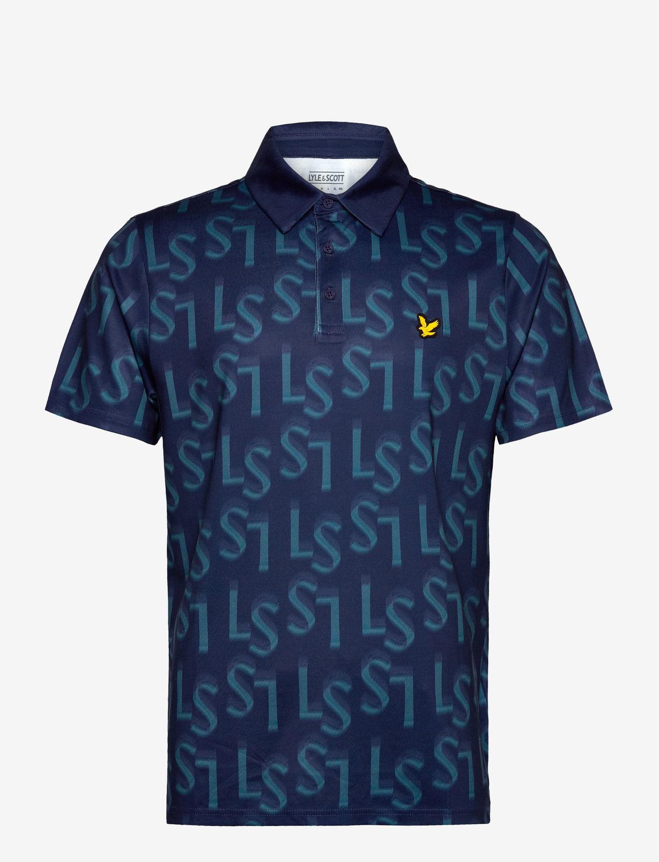 Lyle & Scott Sport - LS Monogram Printed Polo Shirt - polos - x526 ryder blue - 1