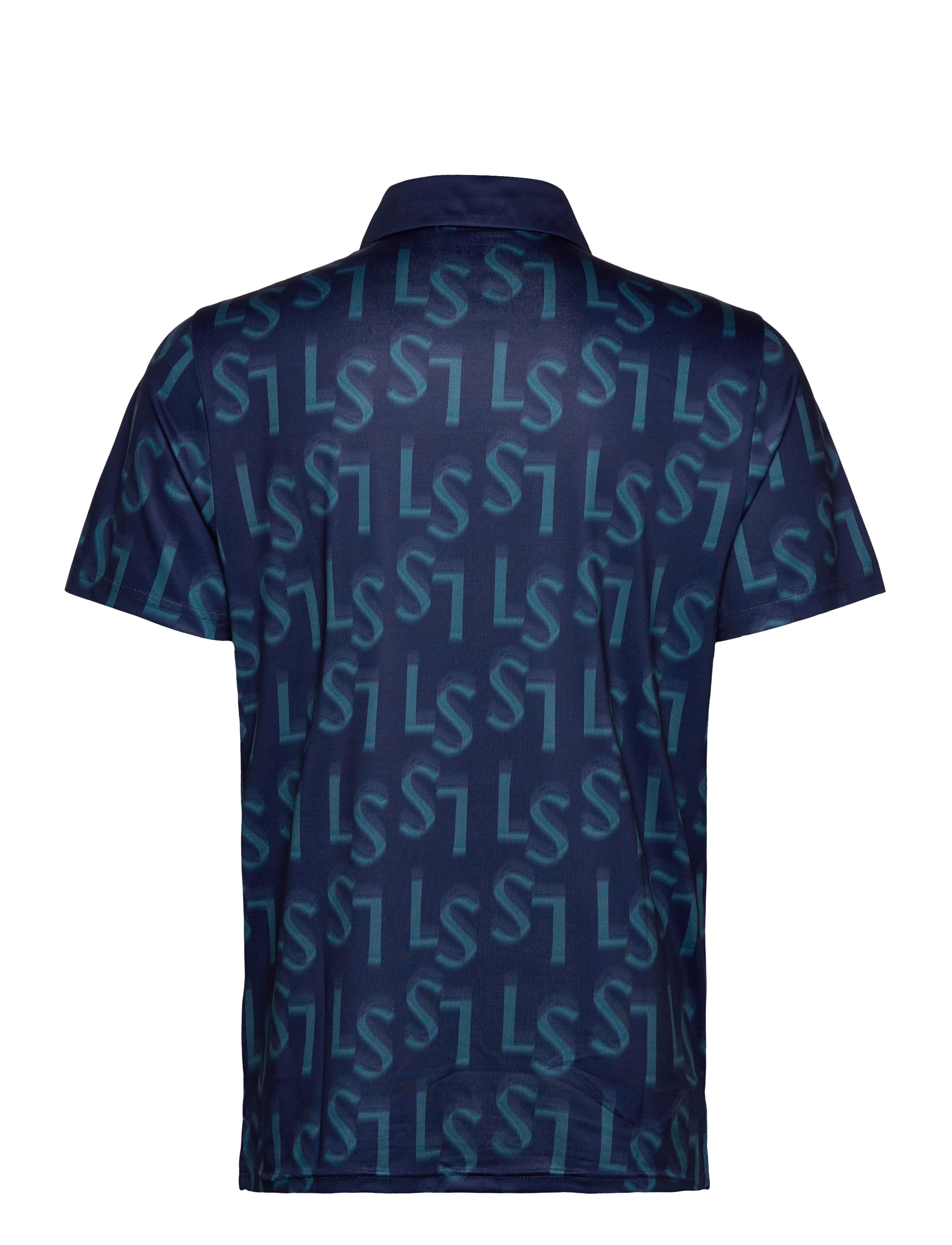 Lyle & Scott Sport - LS Monogram Printed Polo Shirt - pólóbolir - x526 ryder blue - 2