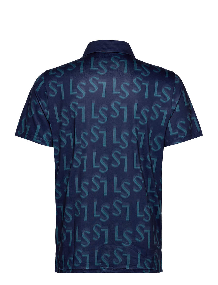 Lyle & Scott Sport - LS Monogram Printed Polo Shirt - poloshirts - x526 ryder blue - 2