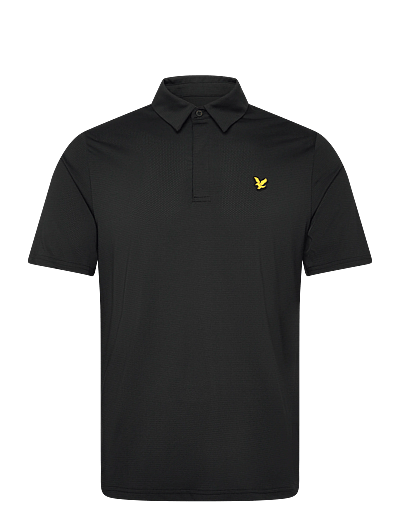 Lyle & Scott Sport Golf Concealed Placket Polo Shirt - Polos - Z865 JET BLACK / black