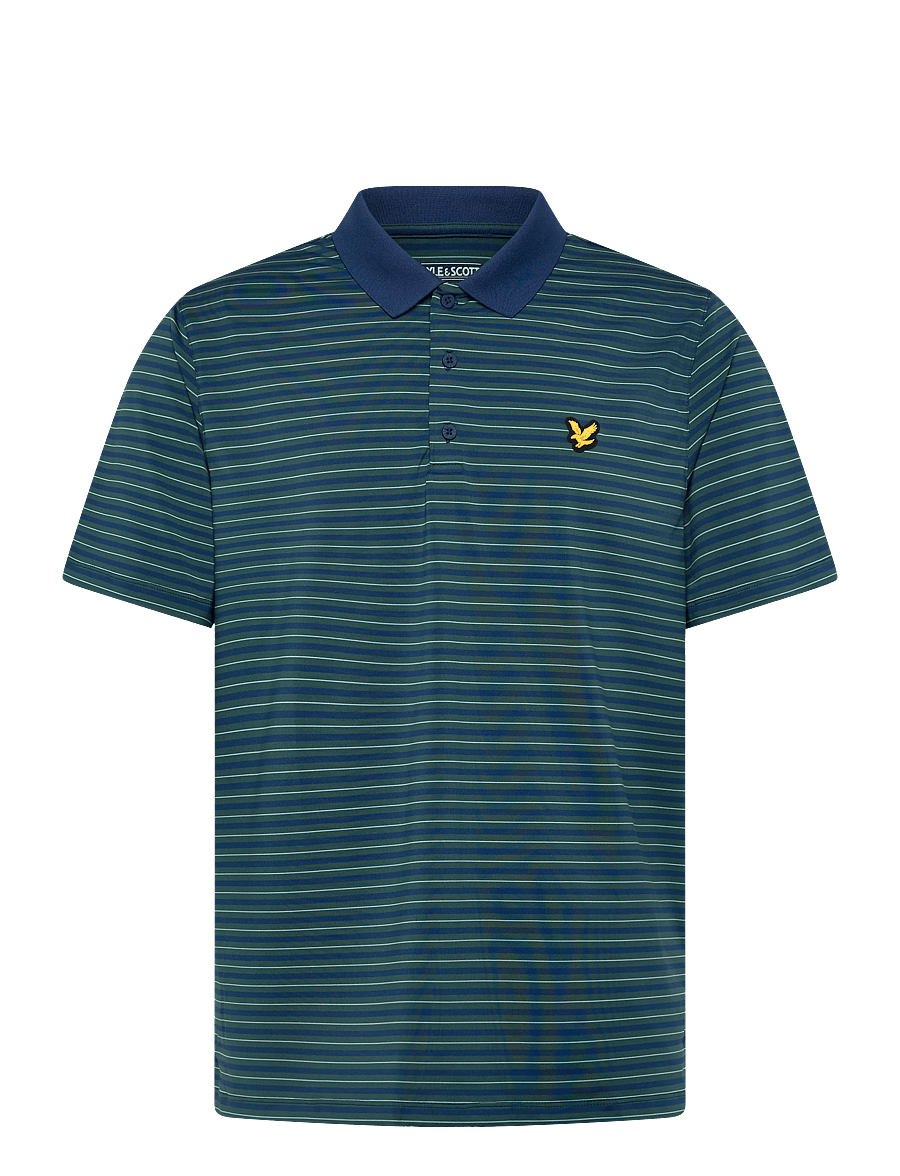 Lyle & Scott Sport - Golf Striped Polo - koszulki polo - y189 mediterranea/ aquamarine - 0
