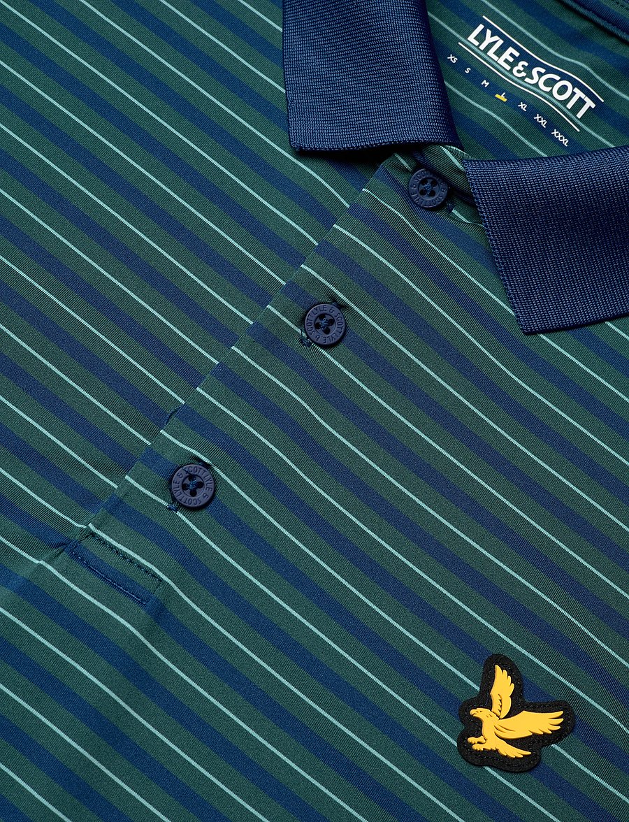 Lyle & Scott Sport - Golf Striped Polo - oberteile & t-shirts - y189 mediterranea/ aquamarine - 2