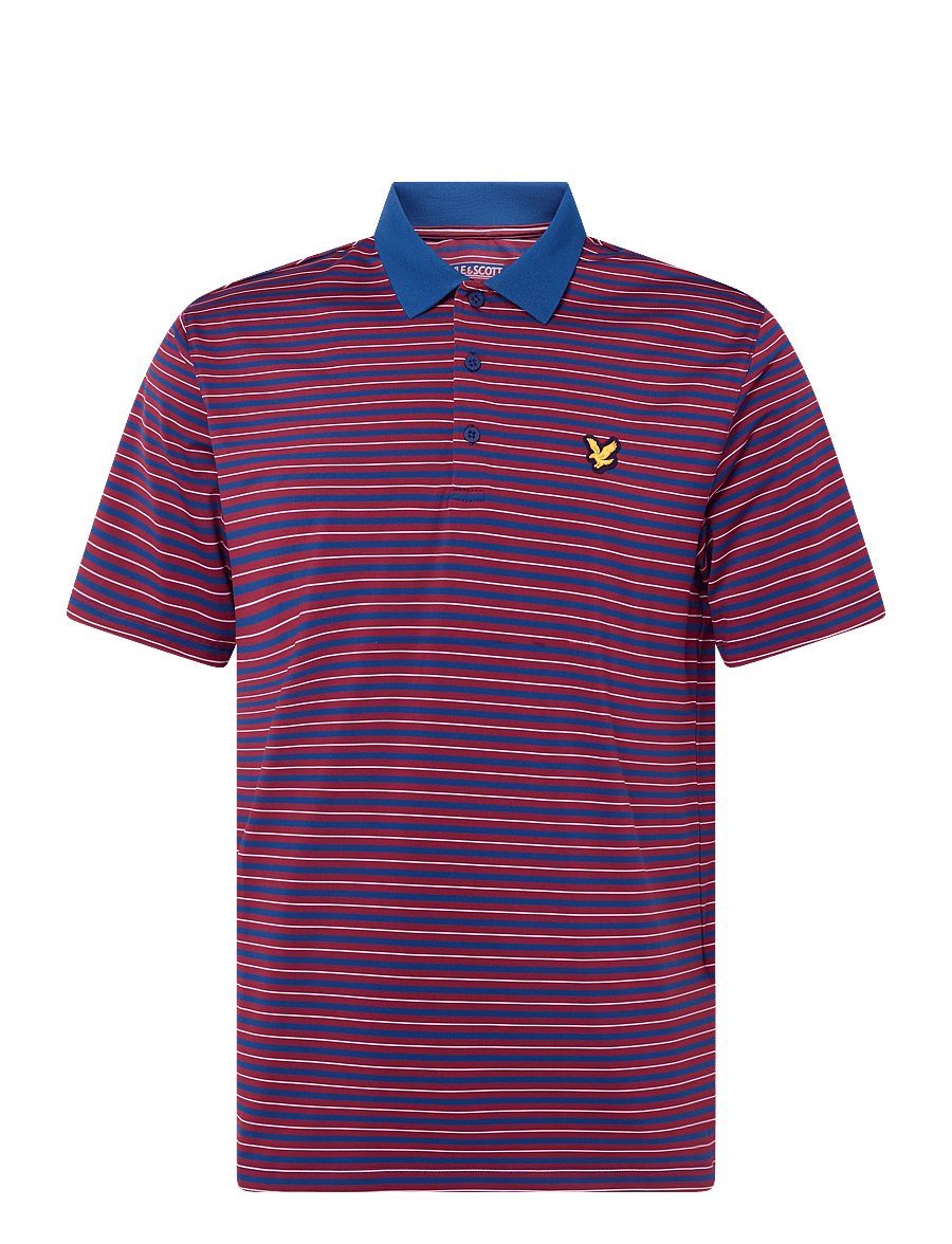 Lyle & Scott Sport - Golf Striped Polo - toppar & t-shirts - plum / white - 1
