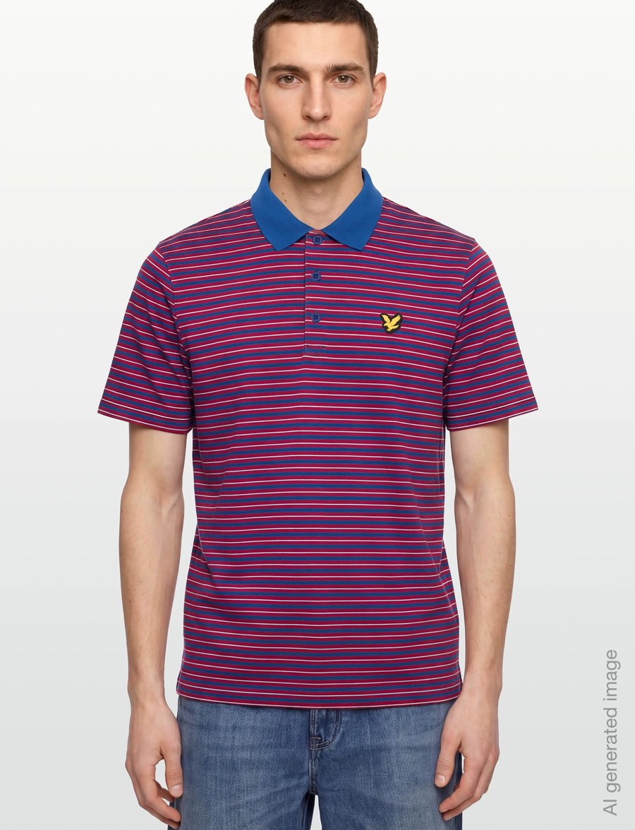 Lyle & Scott Sport - Golf Striped Polo - toppar & t-shirts - plum / white - 3