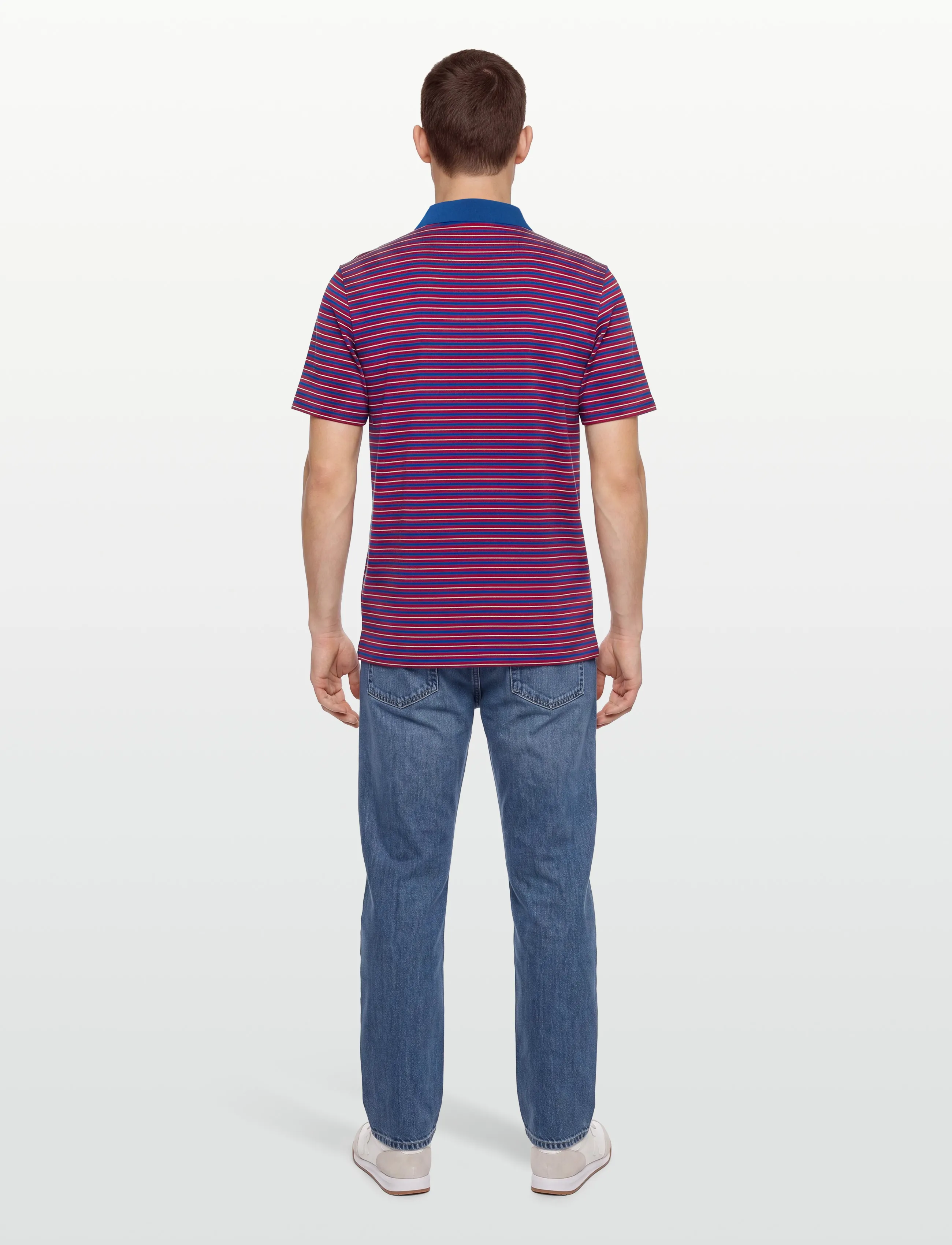 Lyle & Scott Sport - Golf Striped Polo - polos - plum / white - 4