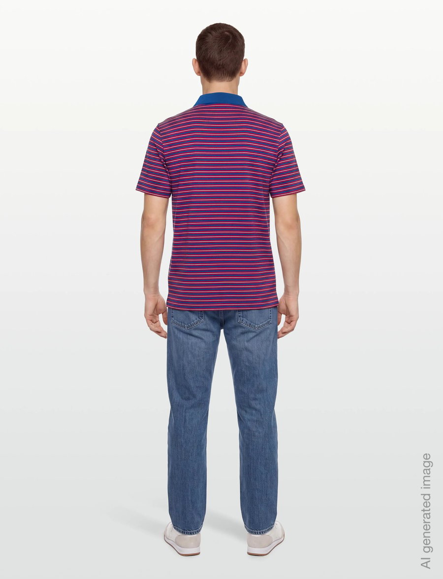 Lyle & Scott Sport - Golf Striped Polo - toppar & t-shirts - plum / white - 4