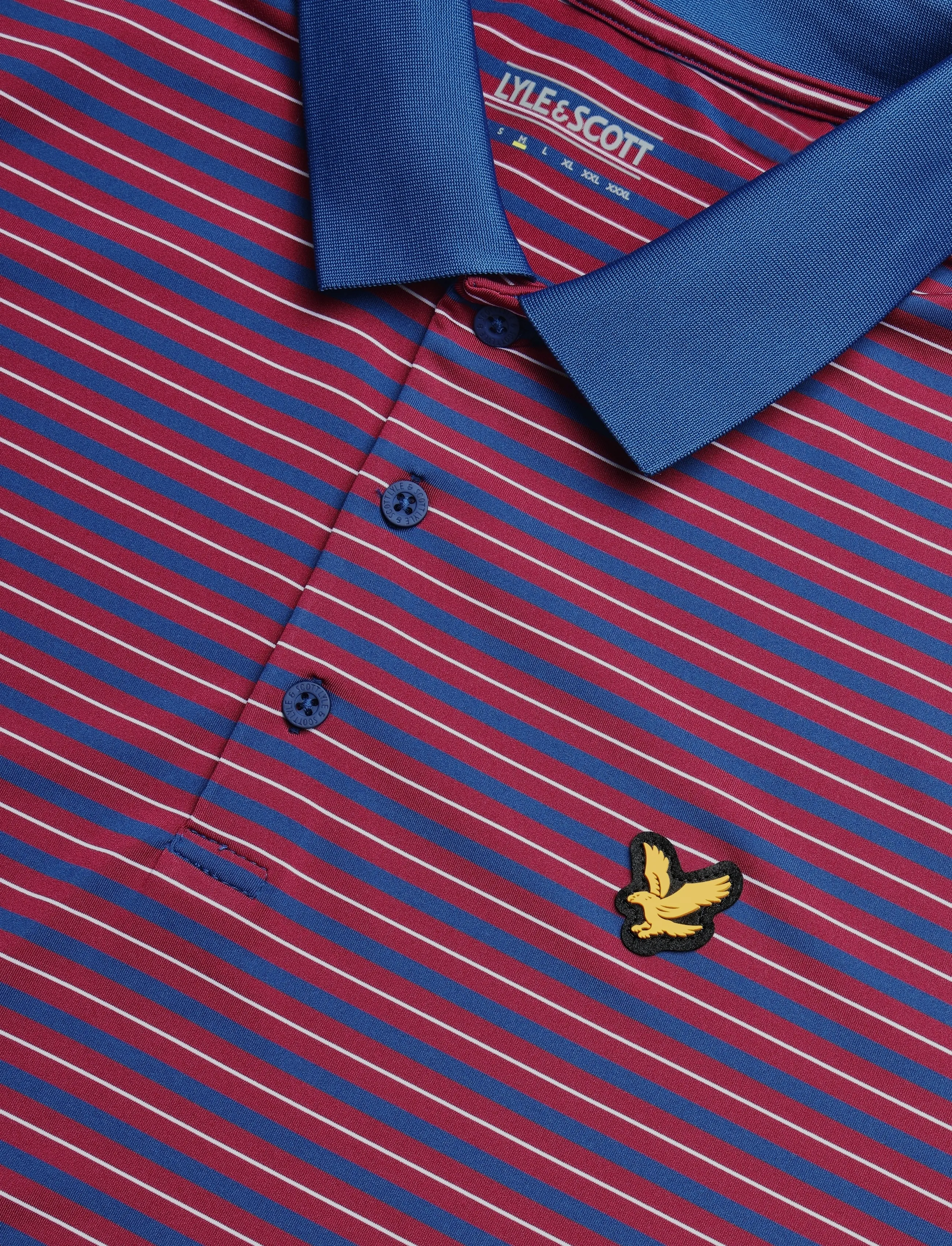 Lyle & Scott Sport - Golf Striped Polo - toppar & t-shirts - plum / white - 2