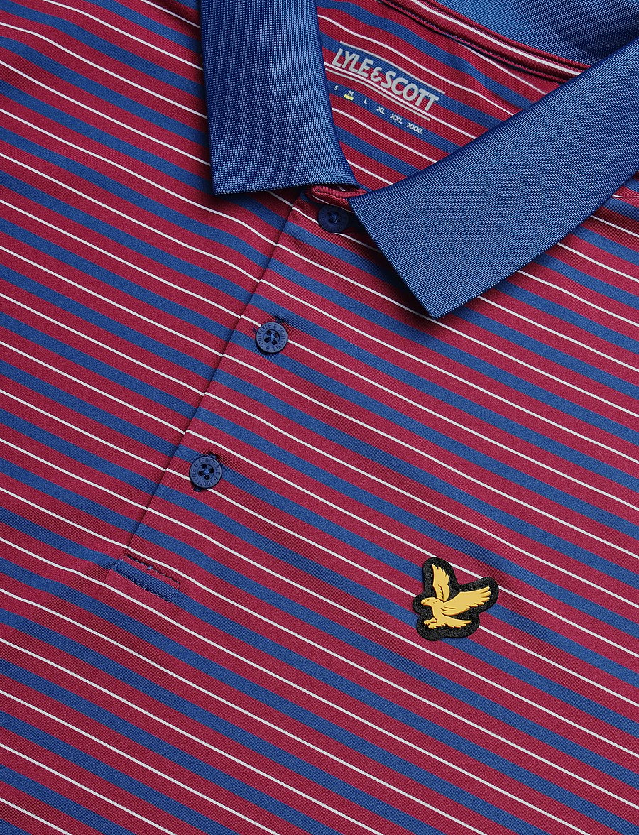 Lyle & Scott Sport - Golf Striped Polo - toppar & t-shirts - plum / white - 5