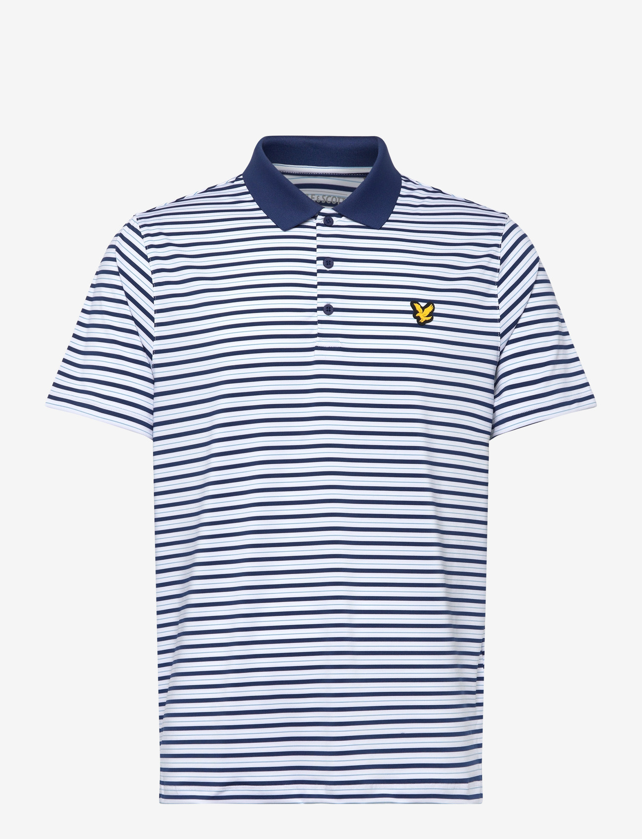 Lyle & Scott Sport - Golf Striped Polo - toppe & t-shirts - y190 white / aquamarine - 0