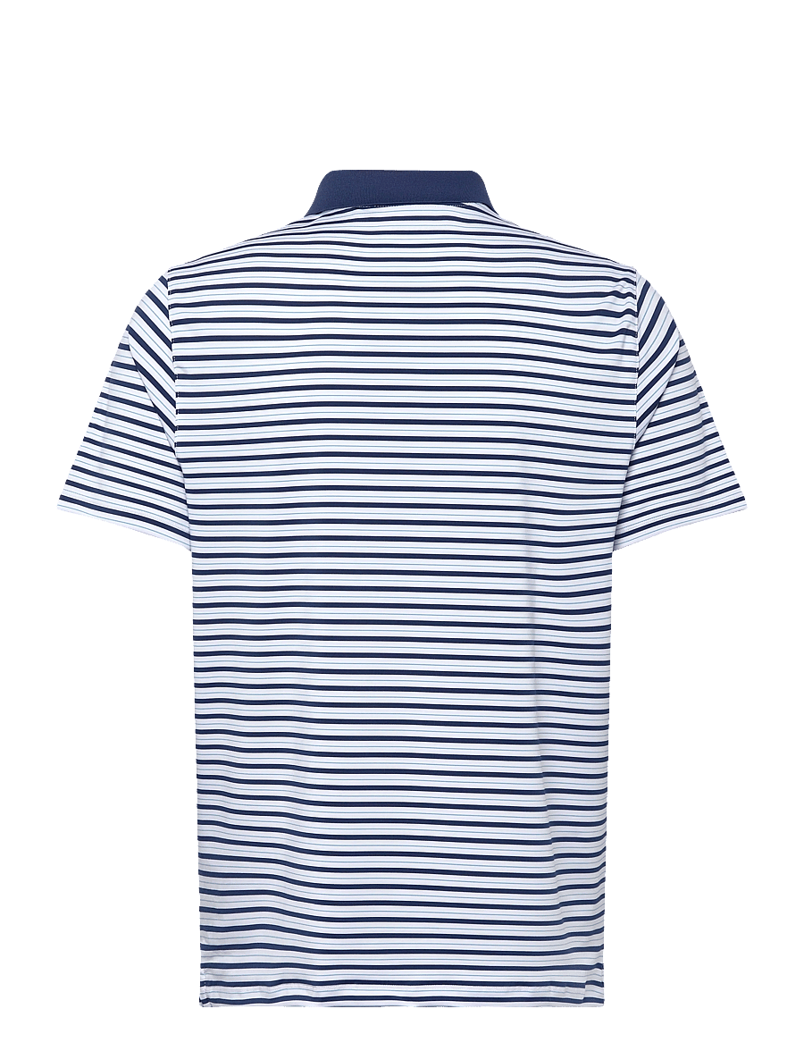 Lyle & Scott Sport - Golf Striped Polo - toppe & t-shirts - y190 white / aquamarine - 1