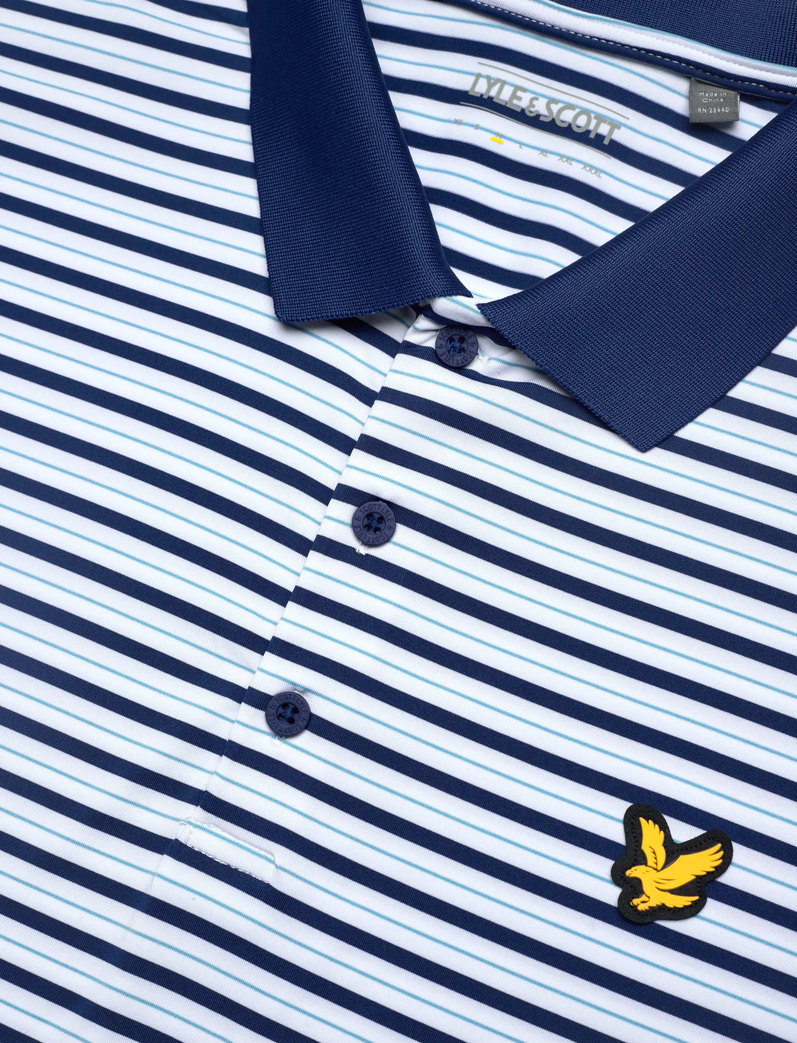 Lyle & Scott Sport - Golf Striped Polo - oberteile & t-shirts - y190 white / aquamarine - 2