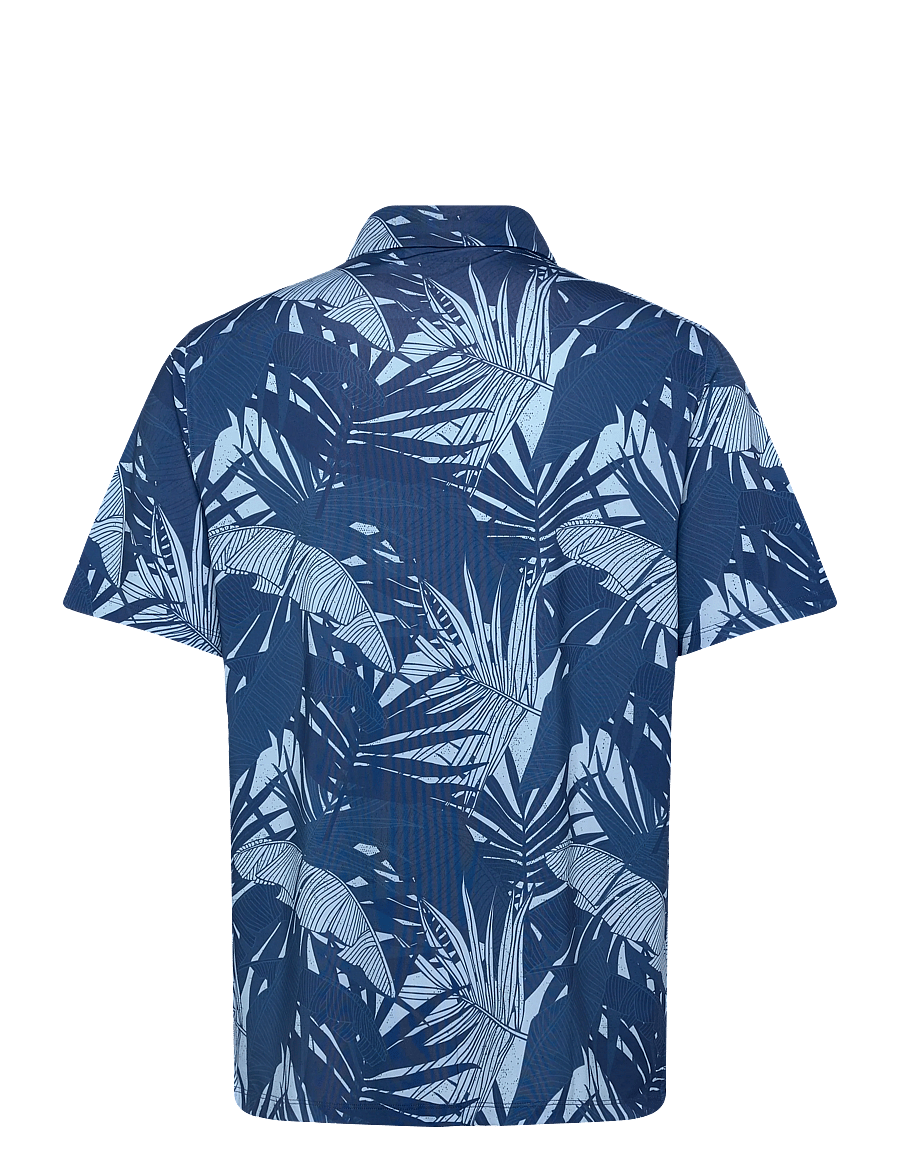 Lyle & Scott Sport - Golf Leaf Print Polo - polos - x856 navy peony - 1