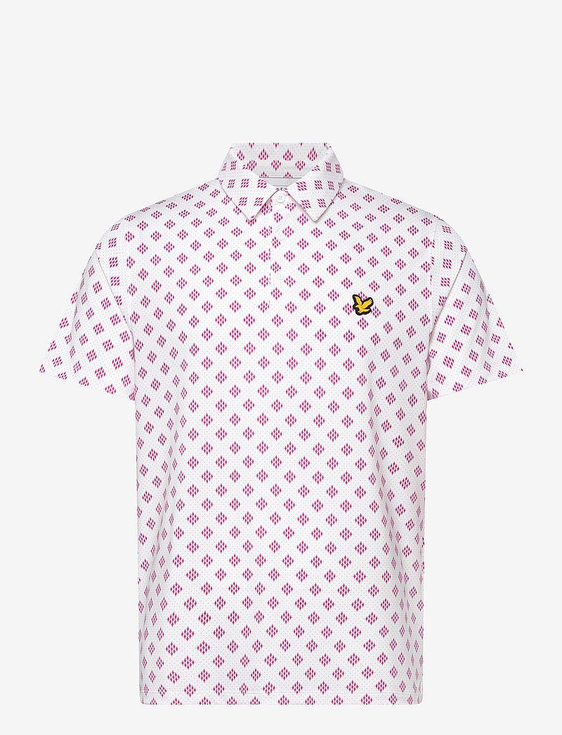 Lyle & Scott Sport - Golf Argyle Print Polo - oberteile & t-shirts - 626 white - 1