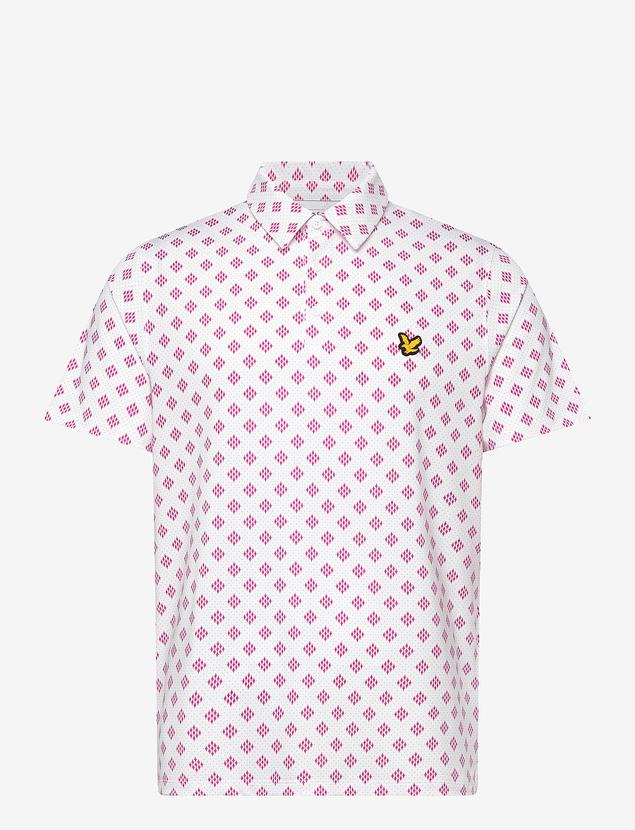 Lyle & Scott Sport - Golf Argyle Print Polo - oberteile & t-shirts - 626 white - 1