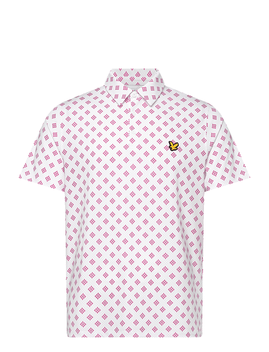 Lyle & Scott Sport - Golf Argyle Print Polo - oberteile & t-shirts - 626 white - 1