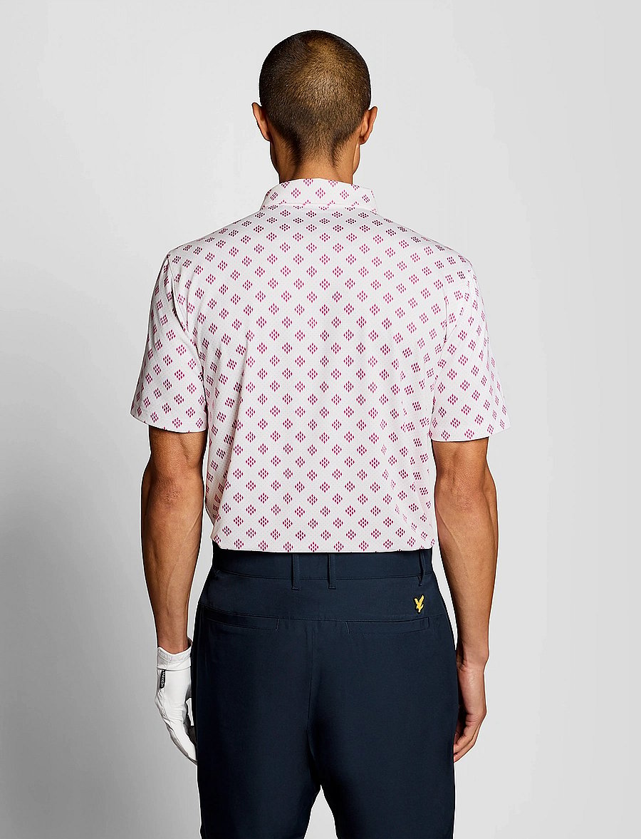 Lyle & Scott Sport - Golf Argyle Print Polo - oberteile & t-shirts - 626 white - 3