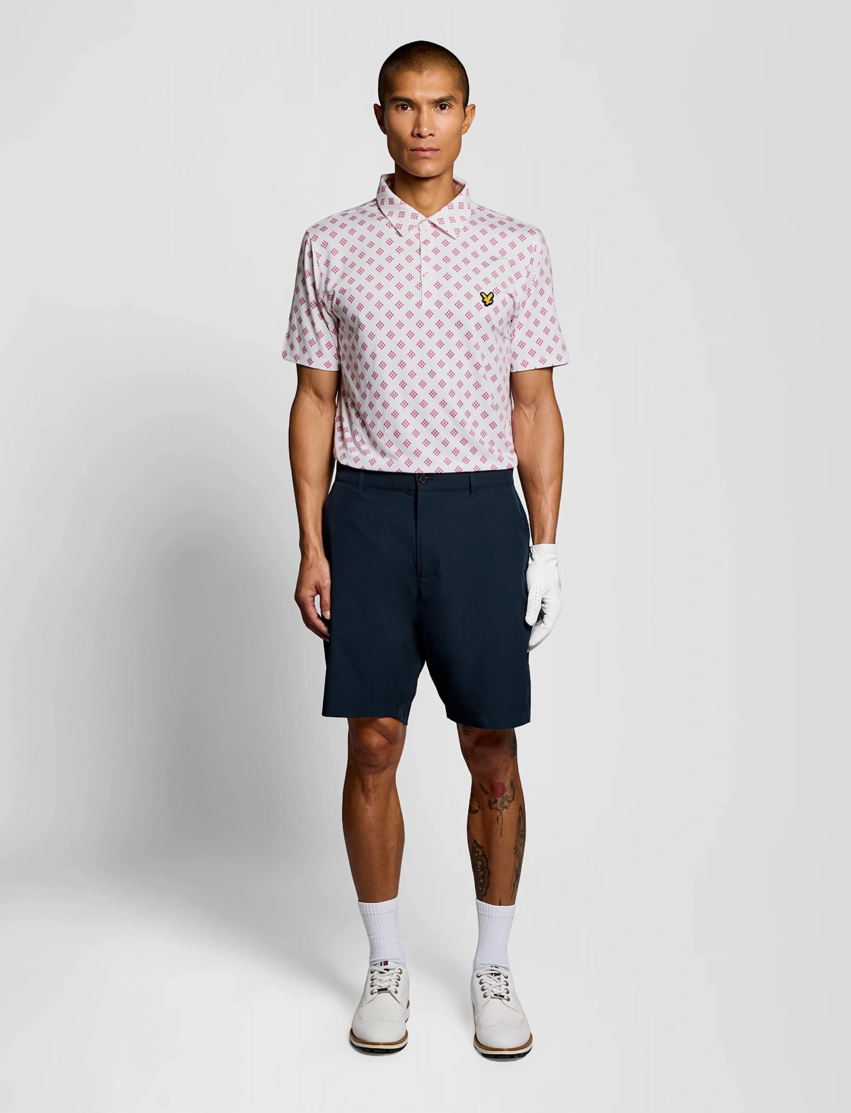 Lyle & Scott Sport - Golf Argyle Print Polo - alussärgid ja t-särgid - 626 white - 4