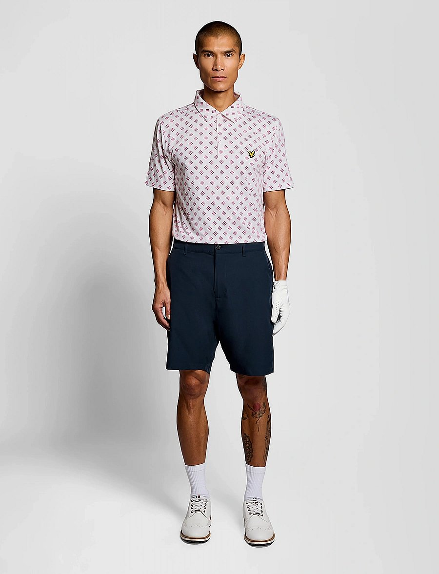 Lyle & Scott Sport - Golf Argyle Print Polo - oberteile & t-shirts - 626 white - 4
