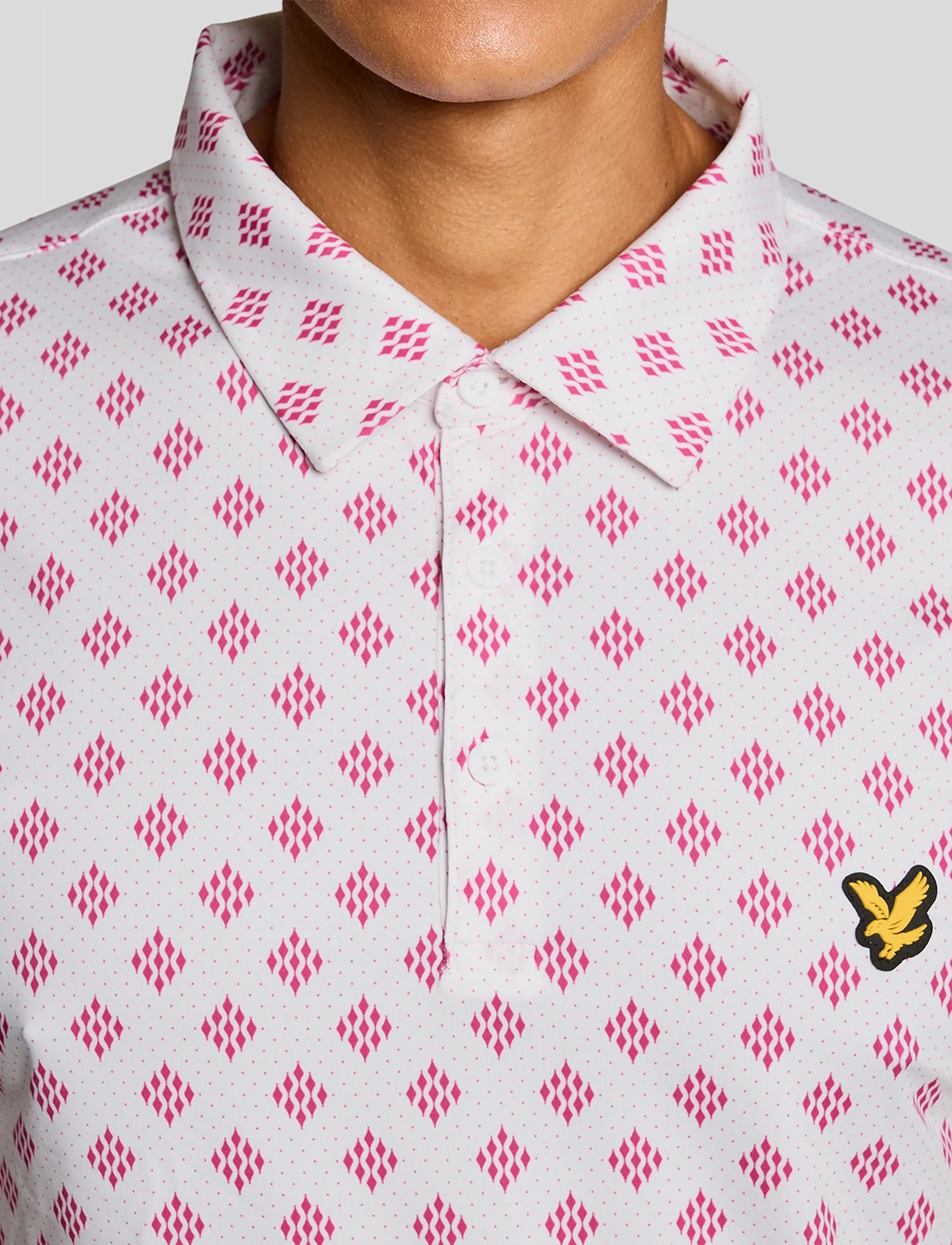 Lyle & Scott Sport - Golf Argyle Print Polo - alussärgid ja t-särgid - 626 white - 5