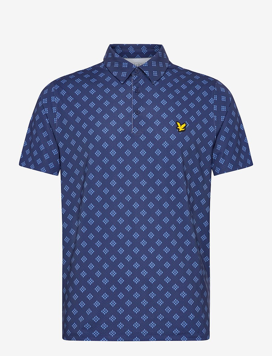 Lyle & Scott Sport - Golf Argyle Print Polo - oberteile & t-shirts - x856 navy peony - 1