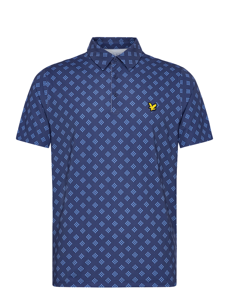 Lyle & Scott Sport - Golf Argyle Print Polo - oberteile & t-shirts - x856 navy peony - 1