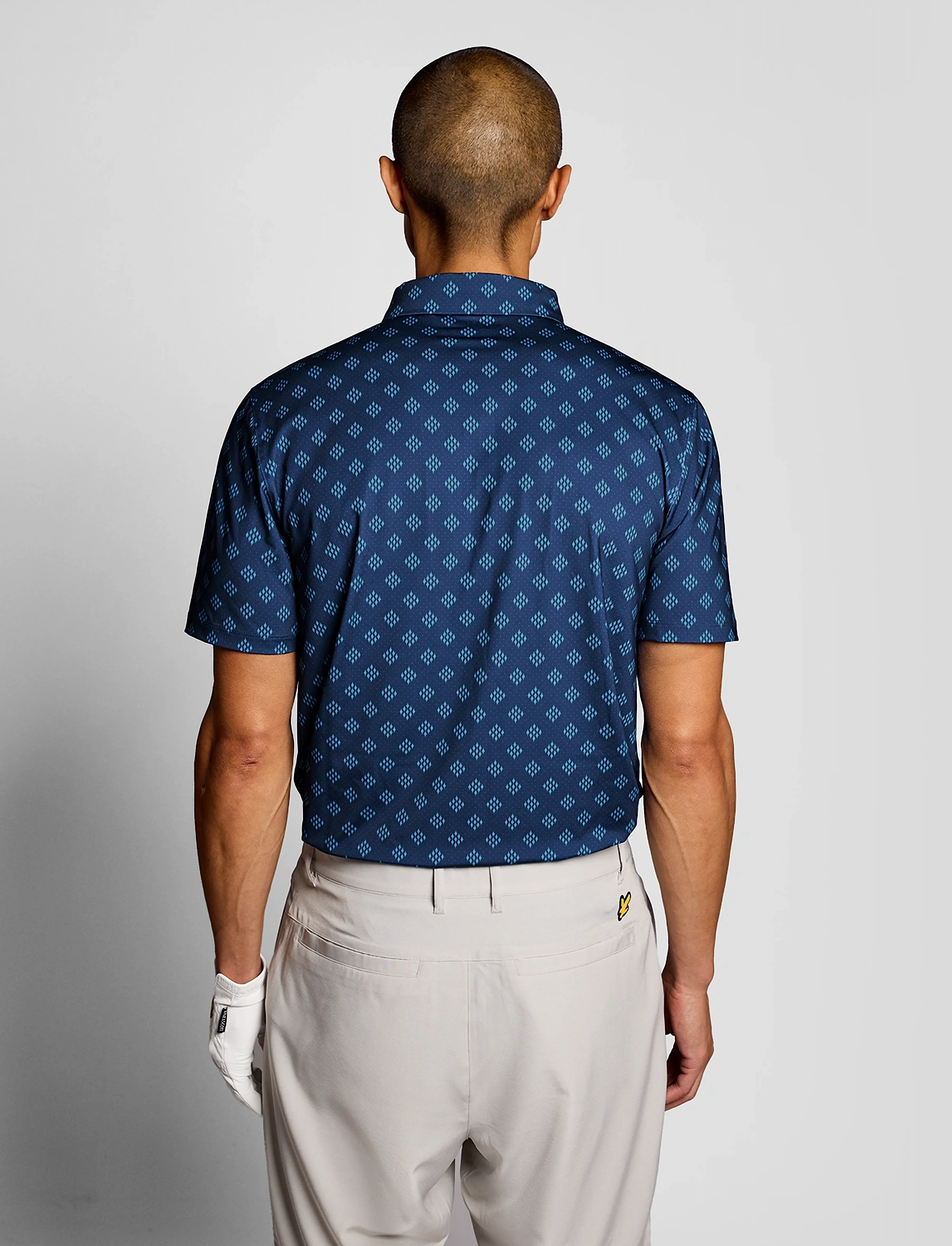 Lyle & Scott Sport - Golf Argyle Print Polo - polos - x856 navy peony - 3