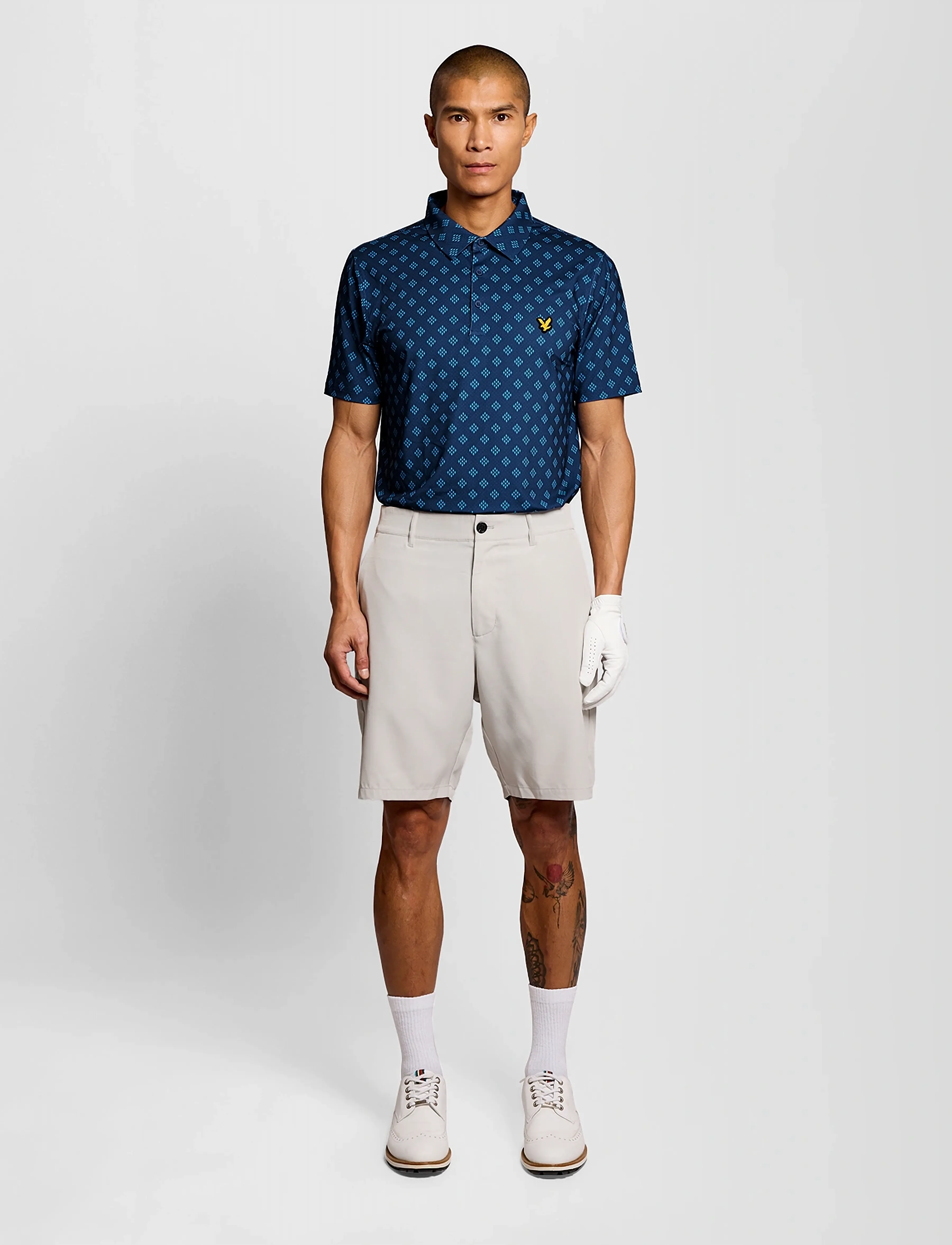 Lyle & Scott Sport - Golf Argyle Print Polo - polos - x856 navy peony - 4