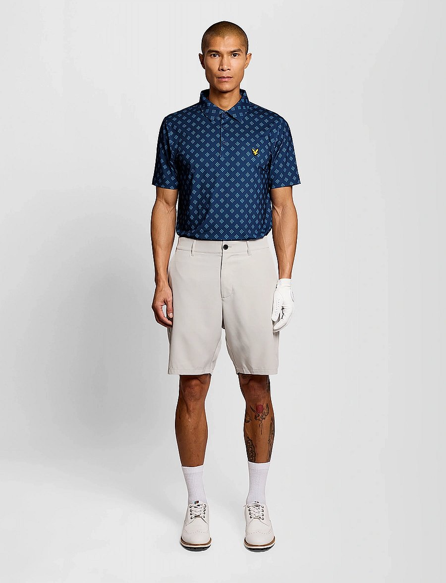 Lyle & Scott Sport - Golf Argyle Print Polo - oberteile & t-shirts - x856 navy peony - 4