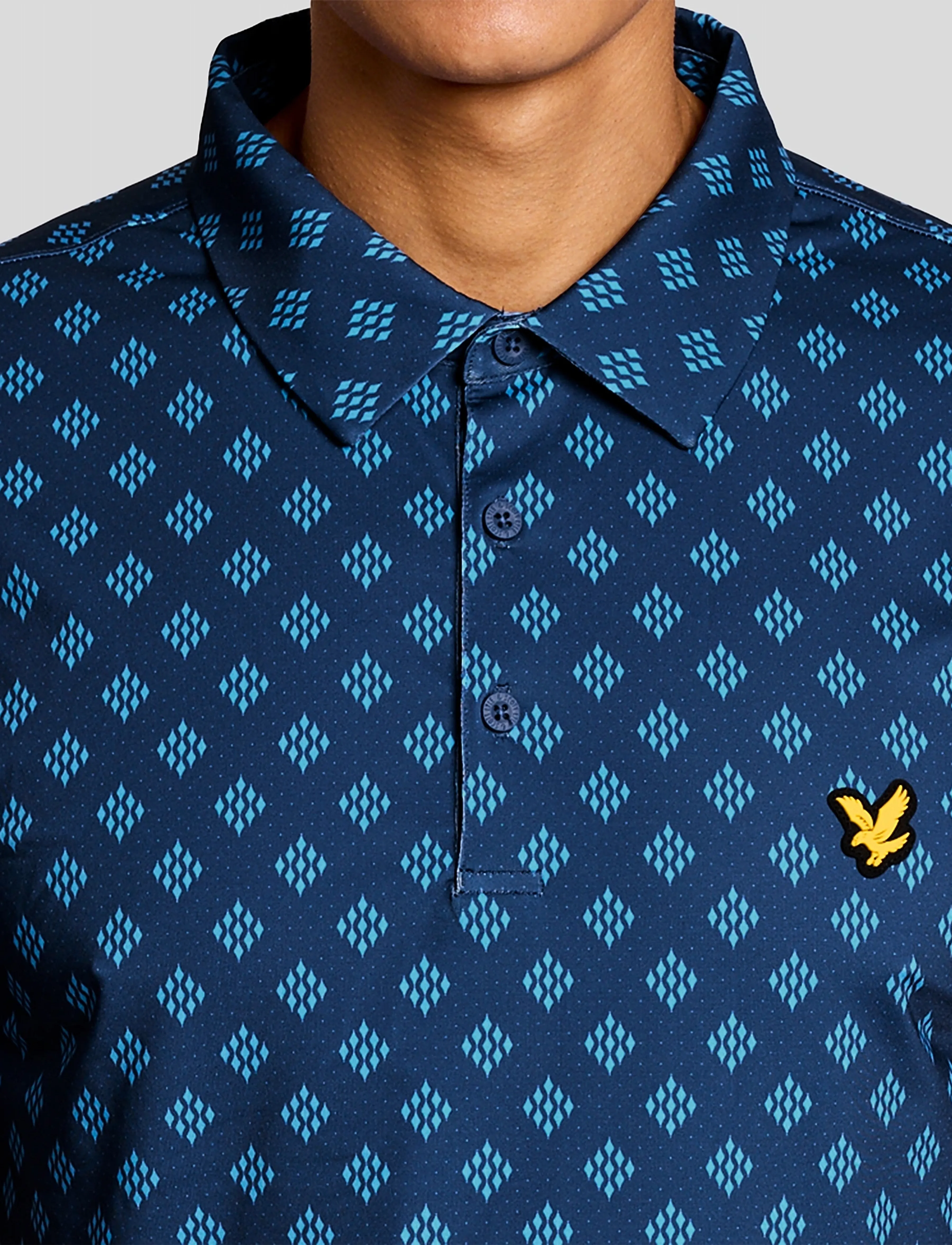 Lyle & Scott Sport - Golf Argyle Print Polo - polos - x856 navy peony - 5