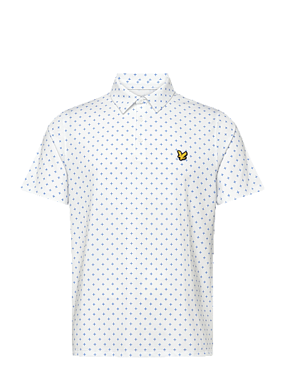 Lyle & Scott Sport Golf Cross Print Polo - Polos - 626 WHITE / white
