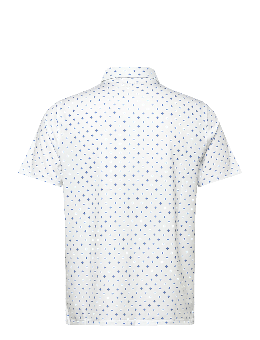 Lyle & Scott Sport - Golf Cross Print Polo - toppar & t-shirts - 626 white - 2