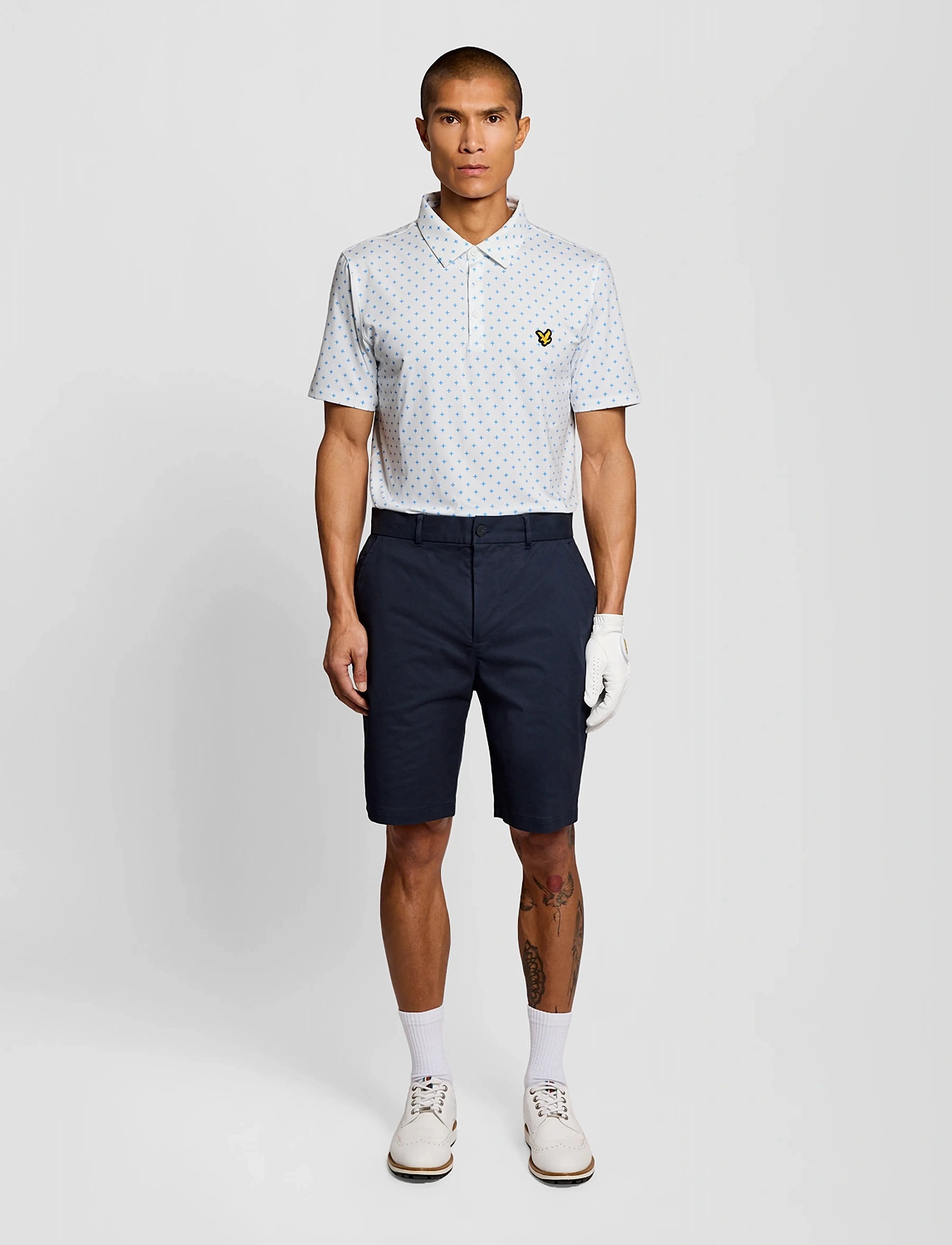 Lyle & Scott Sport - Golf Cross Print  Polo - toppe & t-shirts - 626 white - 4