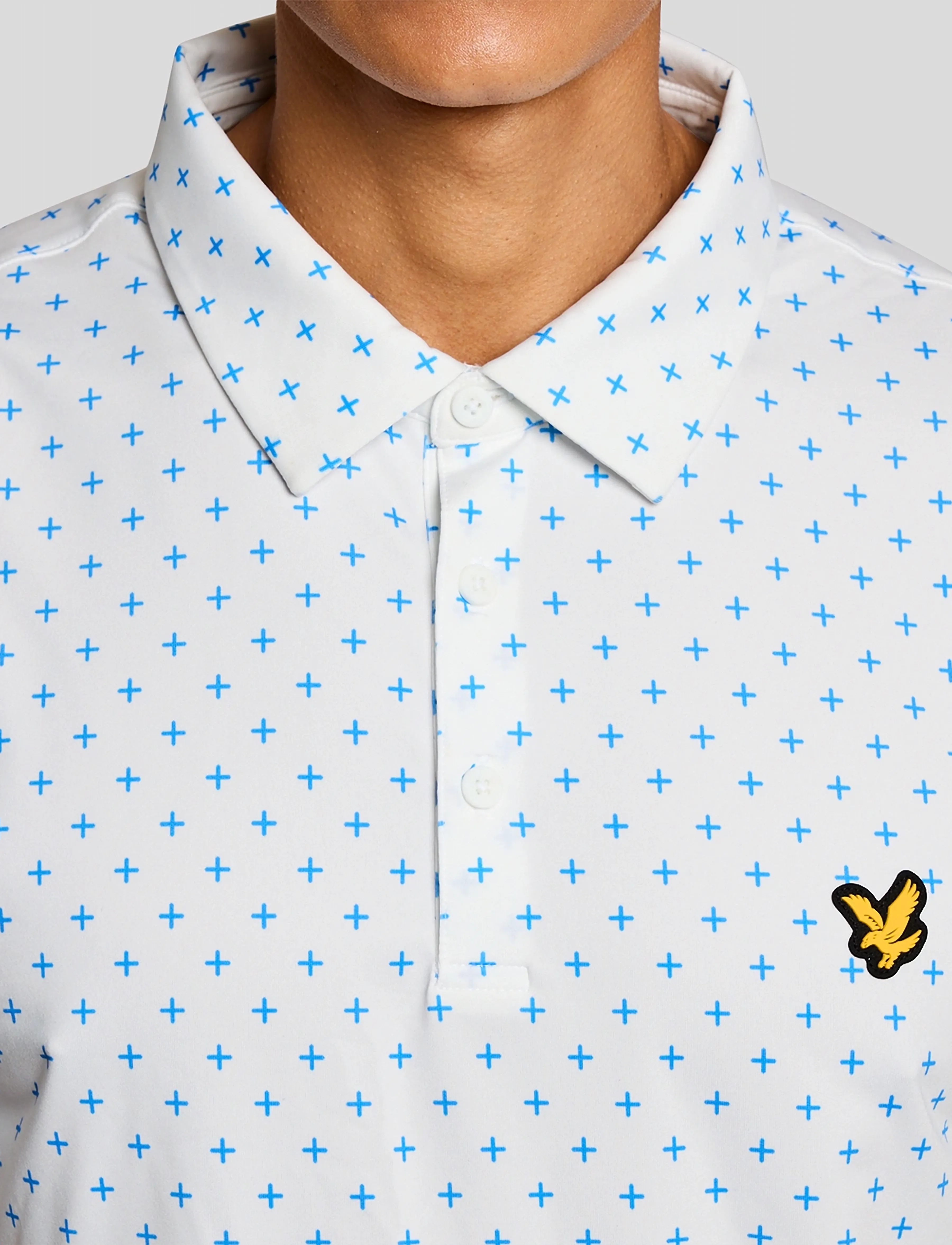Lyle & Scott Sport - Golf Cross Print  Polo - toppe & t-shirts - 626 white - 5