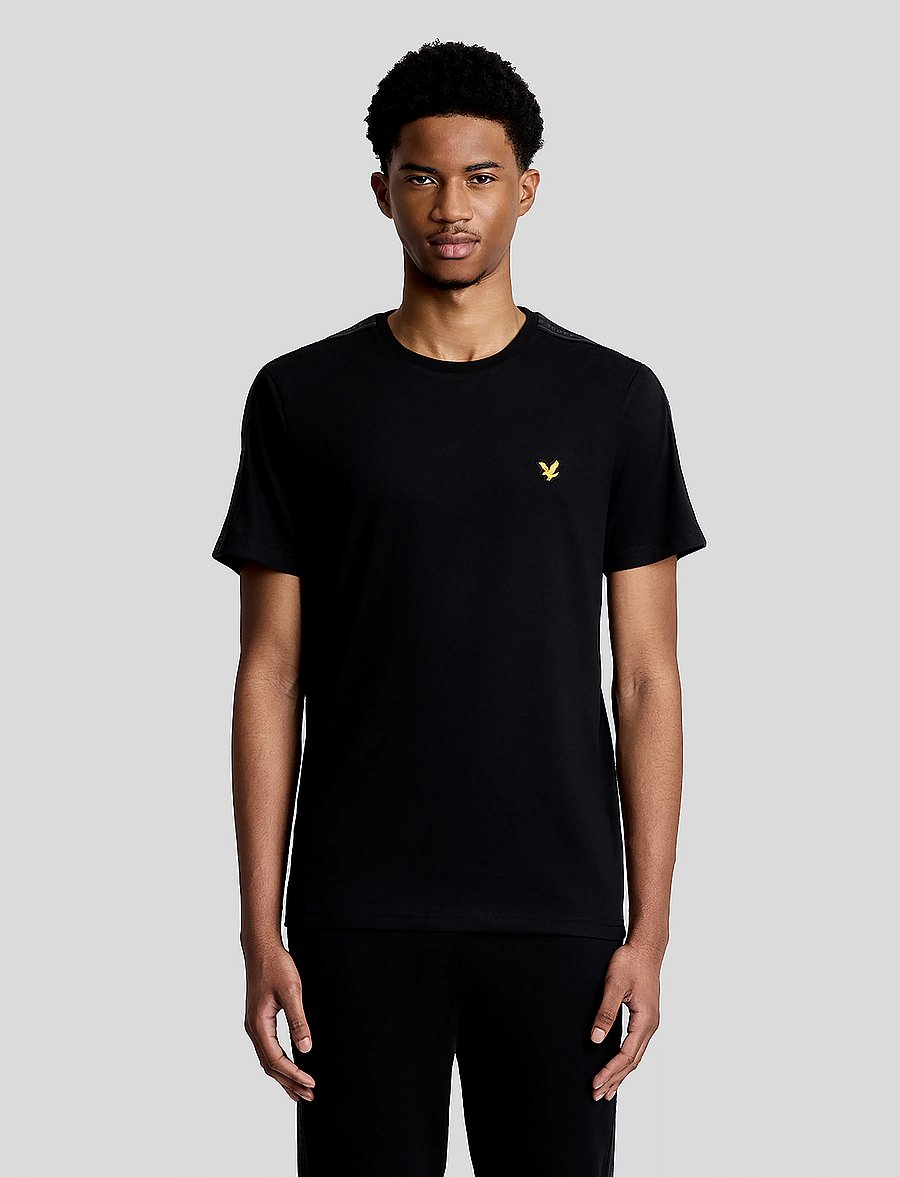 Lyle & Scott Sport - Jacquard Tape T-Shirt - t-shirts - jet black - 0