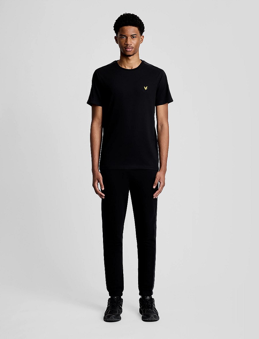 Lyle & Scott Sport - Jacquard Tape T-Shirt - t-shirts - jet black - 4