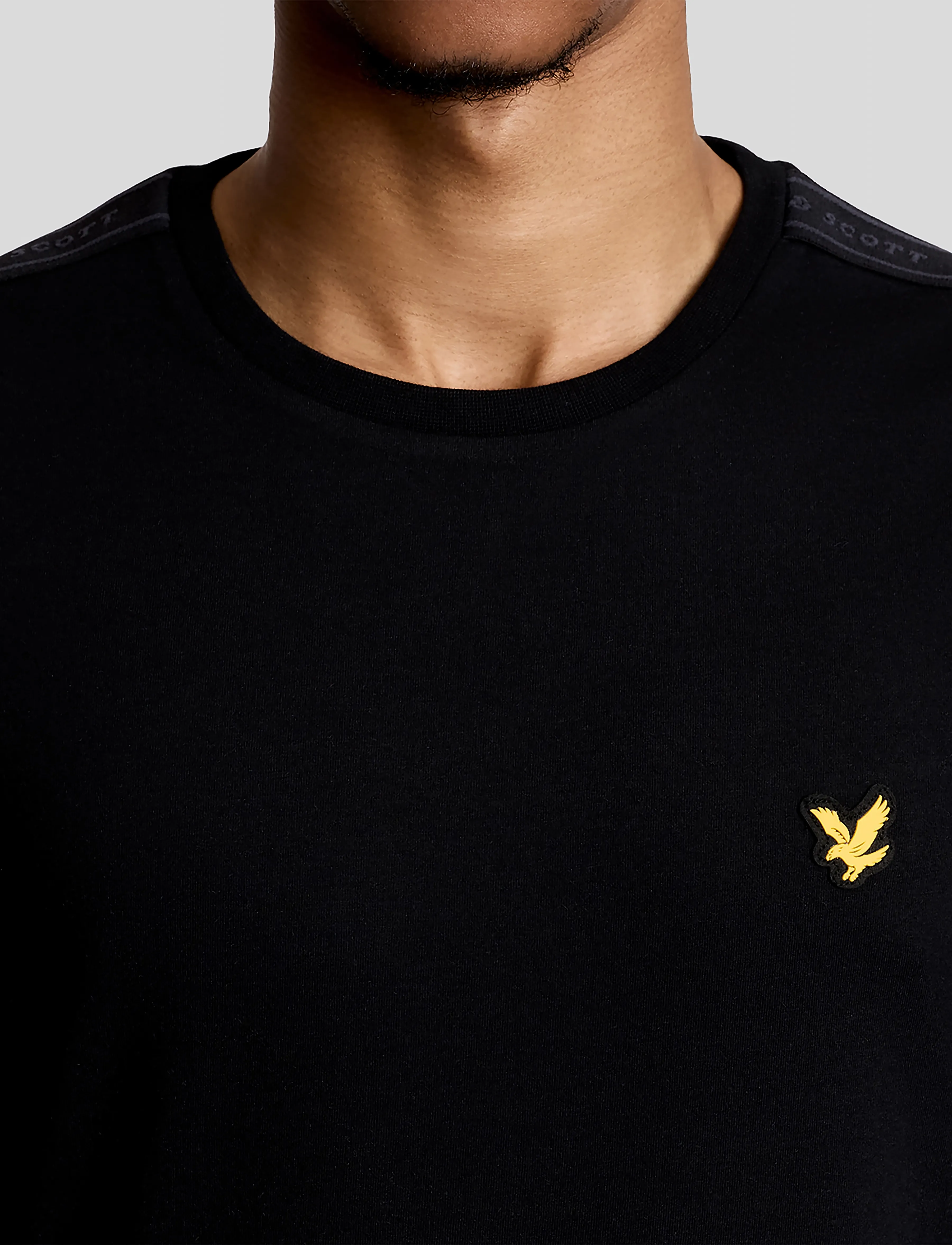 Lyle & Scott Sport - Jacquard Tape T-Shirt - t-shirts - jet black - 5