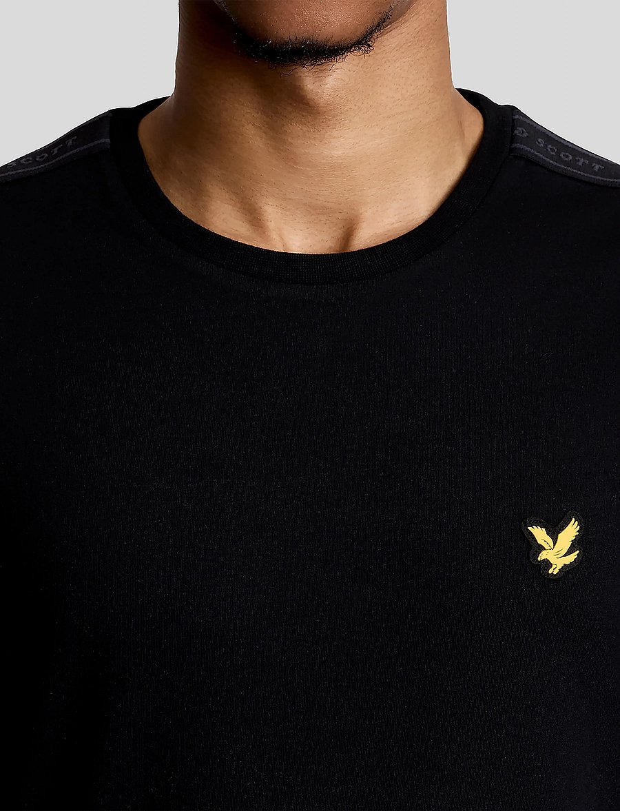 Lyle & Scott Sport - Jacquard Tape T-Shirt - t-shirts - jet black - 5