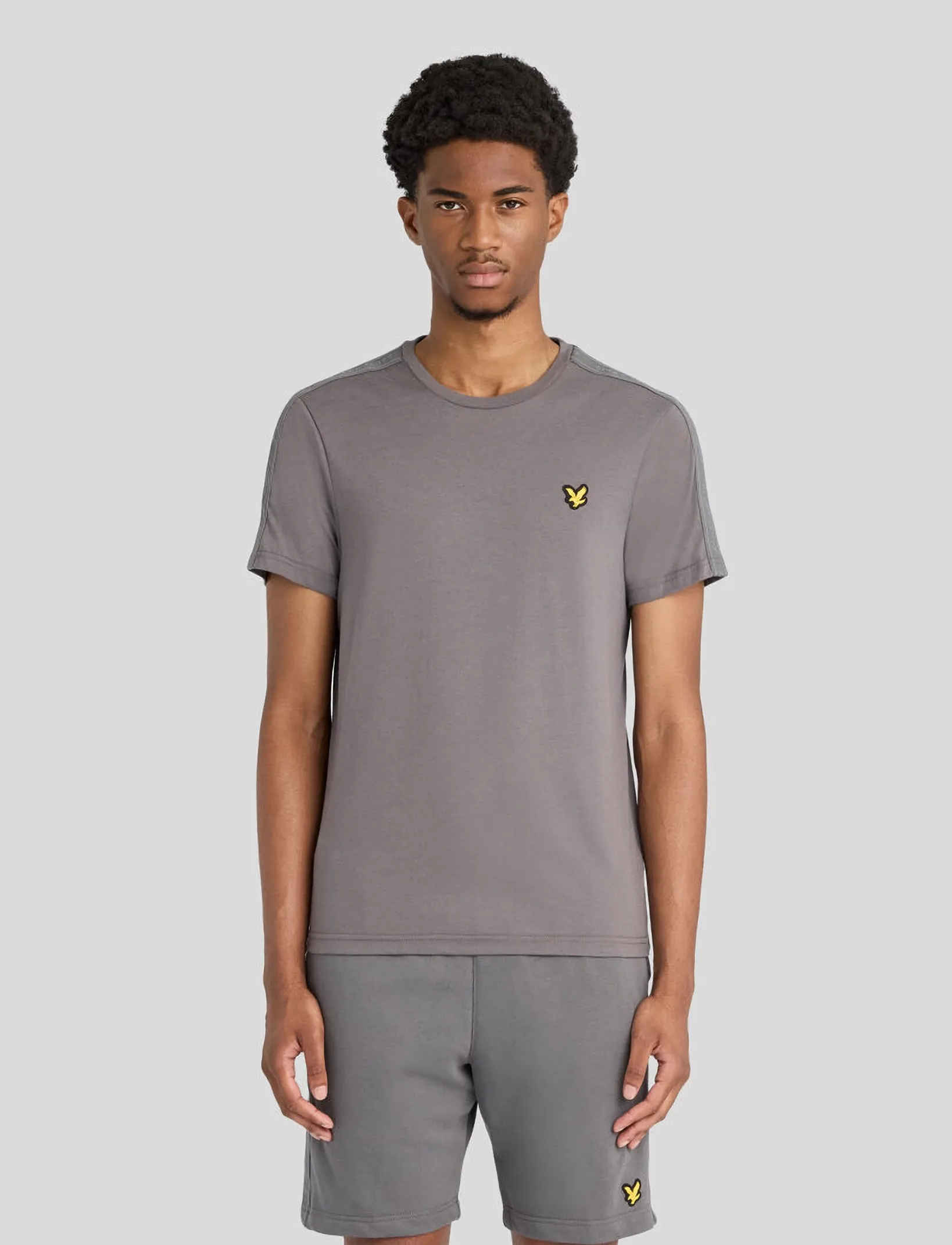 Lyle & Scott Sport Jacquard Tape T-Shirt - T-shirts - MERCURY GREY / grey
