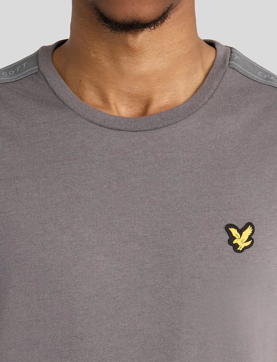 Lyle & Scott Sport - Jacquard Tape T-Shirt - stuttermarbolir - mercury grey - 5